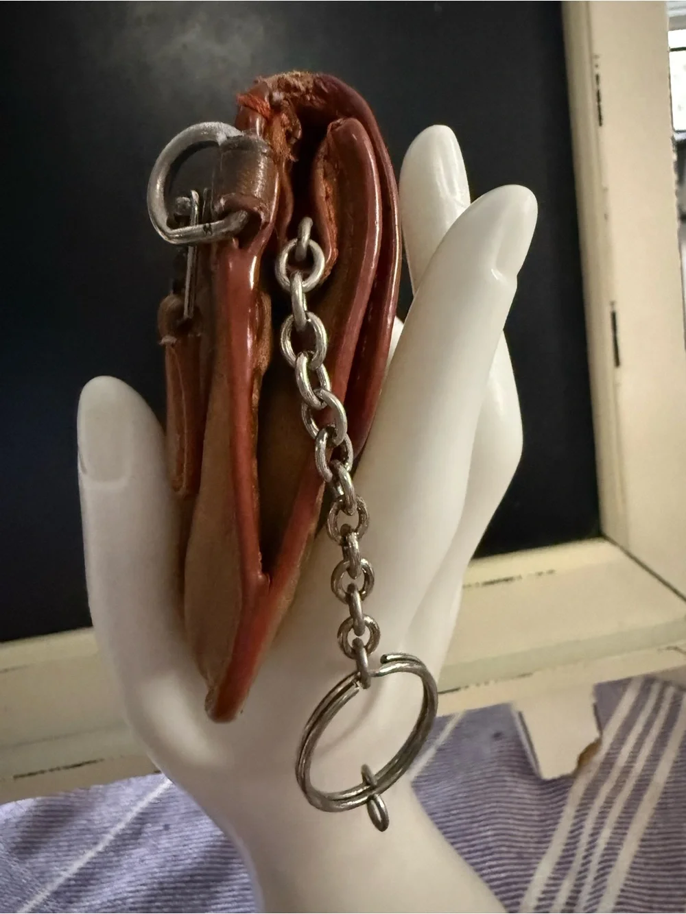 Vintage Coach Compact Leather Key Pouch in Brown